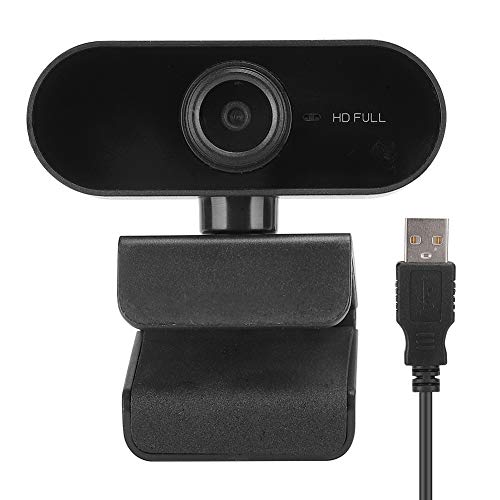 1080P USB Webcam, HD Computer Camera with Microphone and 360 Degree Rotation, for Video Conferencing Online Teaching and Desktop Laptop PC (Black)