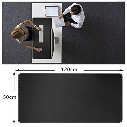 CENNBIE Leather Desk mat Protecter 47.2X19.6in Super Large(Black) - color: Black, size: 19.6" x 47.2"