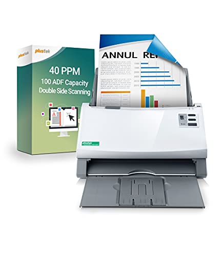 Plustek PS3140U Duplex Document Scanner, Citrix Ready & Twain Support for PC and Mac, Scan and Save Batch Documents