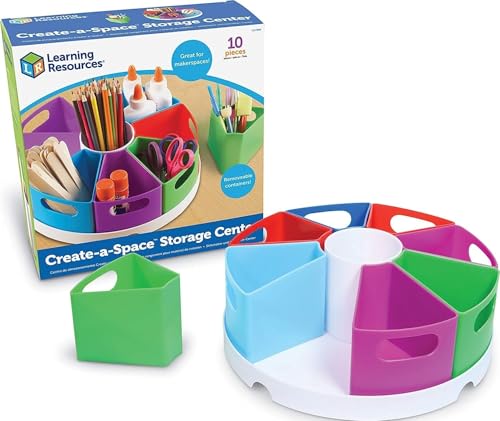 Learning Resources Create-a-Space Storage Center | Toy Desk Organizer, Classroom Workspace Must Haves, Homeschool Organization, Arts & Crafts, Caddy, Office & Teacher Supplies - color: Multicolor