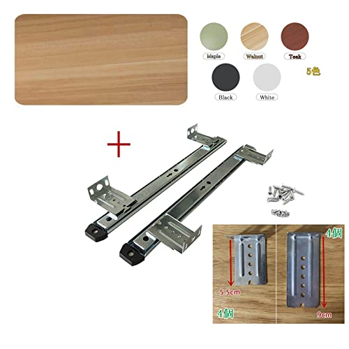 Desk Extender for Keyboard and Mouse - Keyboard Tray Storge Shelf - Natural Wood - with 14Inch Ball Bearing Sliding Rails - Easy and Quiet Sliding - for Install Under The Desk