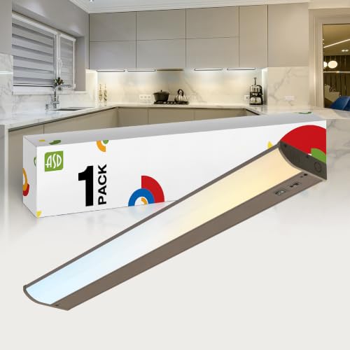 ASD LED Under Cabinet Lighting, 24 inch 12W 822 LM Dimmable Hardwired Under Cabinet Lights for Kitchen, 3000K Soft/4000K Cool/5000K Daylight, Under Counter Light Fixtures, ETL, Bronze, Bullnose Design - color: 24 Inch Bronze, size: 1 Pack
