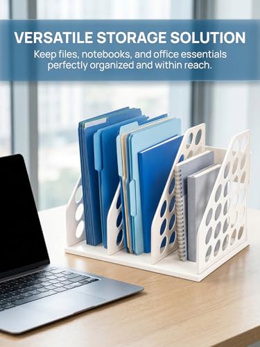 File Holder for Desk, Desktop Document Organizer | 3-Sections Plastic Office Folder Organizers Accessories for Home, School