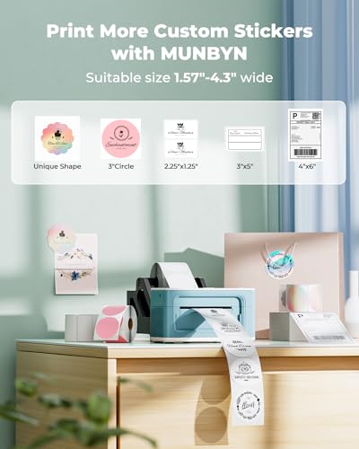 MUNBYN Bluetooth Thermal Label Printer 941BP, 300DPI Wireless 4x6 Shipping - color: Green