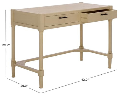 SAFAVIEH Home Collection – Filbert Sand Writing Desk, 2-Drawer Traditional Desk, Classic Home Office Design (DSK5701F) - color: Sand
