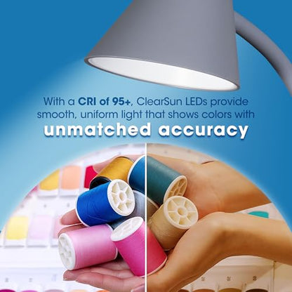 OttLite Twist LED Table Lamp with Wireless Charging, Grey