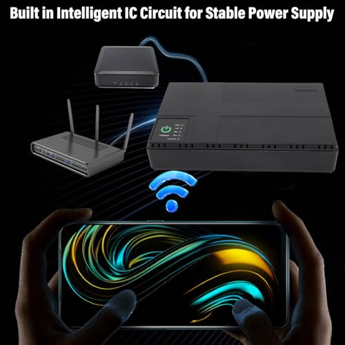 Hilitand Mini UPS Battery Backup Uninterruptible Power Supply with 10400mAh Li Battery 18W Output for Router Modem Security Camera (US Plug)