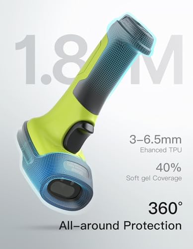 Inateck 2D Barcode Scanner, Wireless Bluetooth QR Reader, 2600mAh Battery, AI APP & SDK - color: Green
