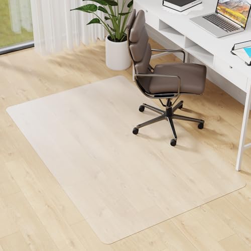 Office Chair Mat for Hardwood Floor - 46 x 60'', Transparent Computer Desk Chair Mat Easy Glide Floor Protector Mat for Rolling Chairs Office & Home - color: Clear, size: 46'' x 60'' Rectangle