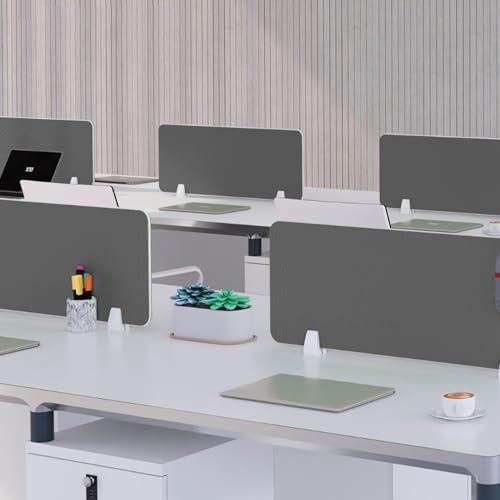 Acoustic Desk Divider Mounted Privacy Panel Desk Privacy Panel Reusable, Easy to Install Suitable for Classroom, Home, Office(Gray,39INx11IN) - color: Grey, size: 39INx11IN