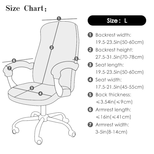 FORCHEER Office Chair Cover Water Repellent Jacquard Armrest Swivel Chair Slipcovers Removable Stretch Universal Computer Chair Cover L with Chair Arm Cover 2P-Cream - color: Cream, size: Large+Chair-Arm Cover