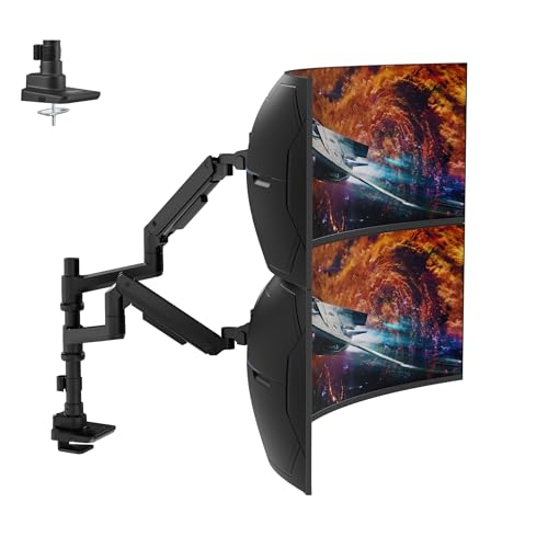 Dual Monitor Arm, 17-49 Inch, Holds 44 lbs Each