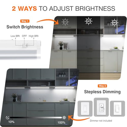 24inch Linkable Under Cabinet Lighting Hardwired Plug-in,Wired LED,1pack - color: 1 Pack, size: 24 INCH
