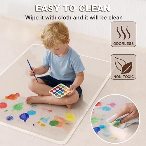 MESAILUP Beveled Edge Office Chair Mat for Carpet or Hardwood Floor-32”x46” - size: Beveled Edge-32"x46"