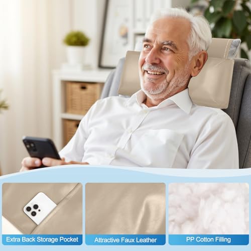 Recliner Pillow, Adjustable Neck & Head Support Pillow - color: Beige
