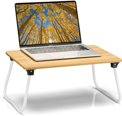 Ruxury Foldable Lap Desk Laptop Stand Bed Desk Table Tray, Breakfast Serving Tray, Portable & Lightweight Mini Table, Lap Tablet Desk for Sofa Couch Floor - Wood - color: Matte Wood