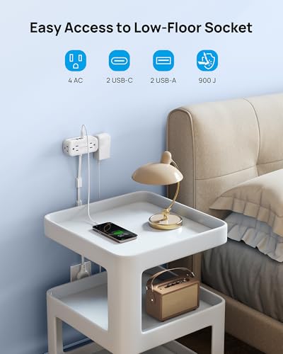 TROND 360° Rotating Outlet Extender and TROND LED Clamp Desk Lamp with Remote