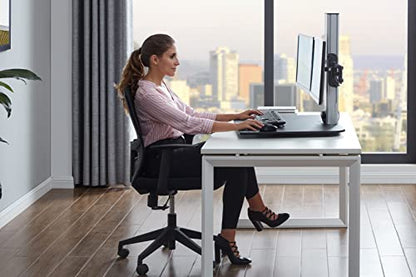 Victor High Rise Electric Sit-Stand Standing Desk Converter with Dual Monitor Stand - Height Adjustable Office Desk Workstation for Home, 28" x 23" Work Surface, Black - size: Dual Monitor