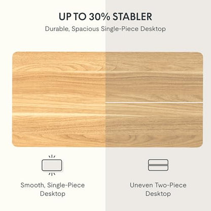 FLEXISPOT EN2 40"x24" Whole-Piece Standing Desk with Power Strip, Maple | Whole-Piece Desktop, Easy-Access Clamp Power Strip, Organized Cable Management, Modern Home Office Setup - color: Maple Top + White Frame, size: 40x24"