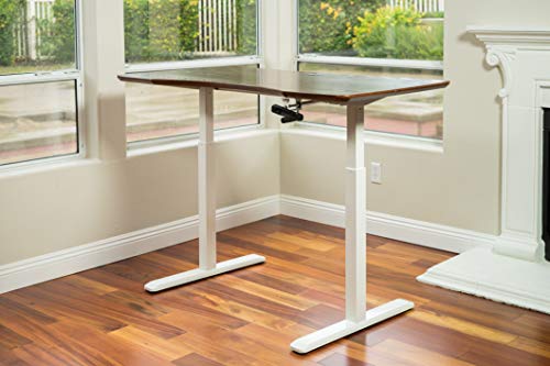 Height Adjustable Ergonomic Workstation Crank Desk Frame, Tabletop Not Included, 48.56 Inch Max, White - color: White