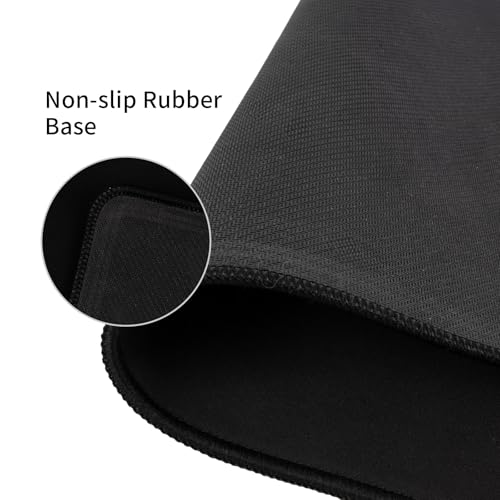 Gaming Mouse Pad for Desk Large MousePad Gaming with Superior Micro-Weave Cloth, Extended Mousepad with Stitched Edges, Non-Slip Base, Water Resist Keyboard Pad for Office & Home, 31.5 x 12 in, Black