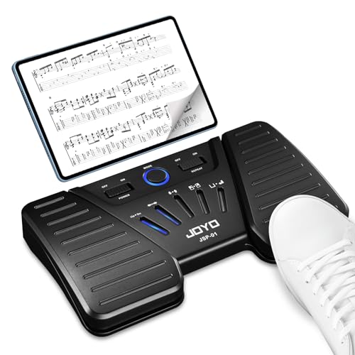 JOYO Wireless Page Turner Pedal Bluetooth Foot Switch for iPad/Tablet/Phone Works with forScore/OnSong, 5 Modes & 60H Battery with LED Indicator, Silent Non-Slip Design for Sheet Music (SP-01)