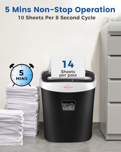 VidaTeco 10-Sheet Paper Shredder for Home Office, US Patented Cutting - size: 10 sheet