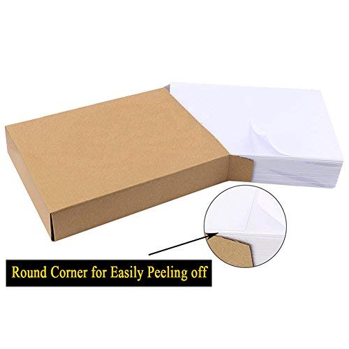Shipping Label with Rounded Corner, 8.5 x 5.5 Inches Half Sheet Self Adhesive Shipping Address Labels for Laser and Inkjet Printer, 1000 - size: 1000 Labels