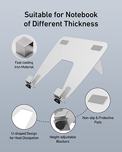 ergounion VESA Laptop Tray for Monitor Mount, Holds Laptops up to 17.3 Inches and 28.6 lbs, Fits 100x100mm VESA, Notebook Tray Office Desk Accessories, Silver - color: Silver