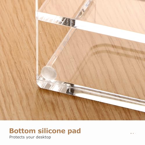SANRUI Clear Acrylic Mail Organizer with 5 Compartments and 1 Pen Holder - size: 5 Slots with Pen Holder