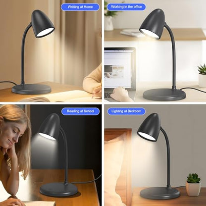 New LED Desk Lamp for Home Office,3 Colors Dimmable Table Lamp - color: L50-Black