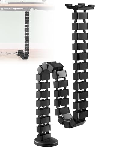 Under Desk Vertebrae Cable Management Spine Fit for Sit Stand Desk | Chain Raceway Cable Management, Magnetic Flexible Wire Spine Adjustable Length, Magnetic Wire Organizer for Standing Desk