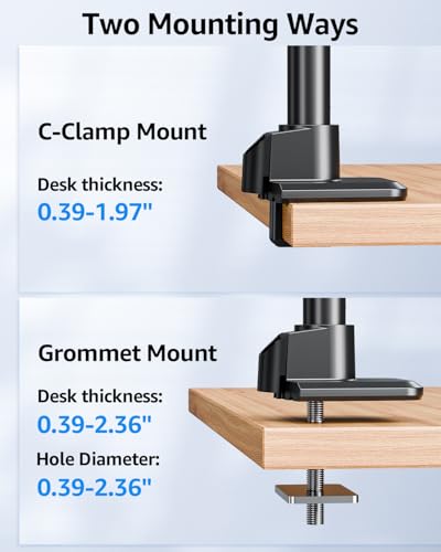 MOUNTUP Odyssey G9 Tall Monitor Arm Holds 4.4-44 lbs for 32-49 Inch Screens | 25" Height for Ultrawide Monitor mount Compatible with Heavy Samsung LG Flat/Curved Monitors, Full Motion Monitor Desk Stand - size: Single(32''-49'')