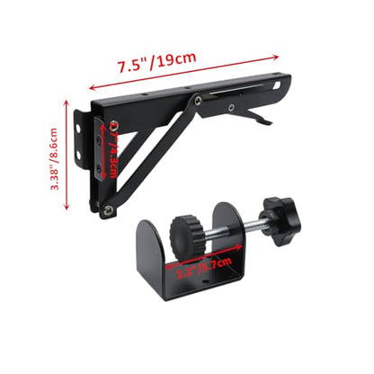Bitray 1 Set Desk Extender Clamp Bracket Foldable Keyboard Tray Mount