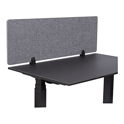 Stand Up Desk Store ReFocus Raw Clamp-On Acoustic Desk Divider Mounted Privacy Panel to Reduce Noise and Visual Distractions (Castle Gray, 47.25" x 16") - color: Castle Gray, size: 48" X 16"