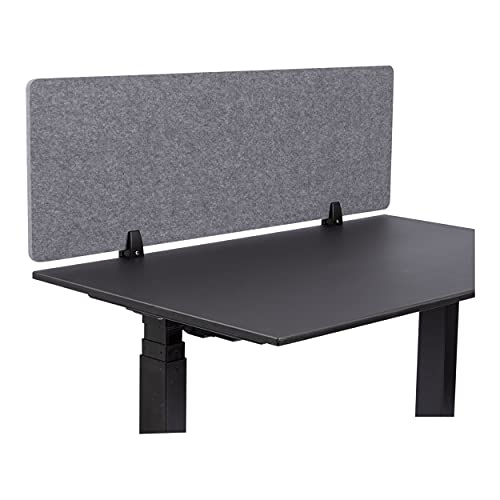 Stand Up Desk Store ReFocus Raw Clamp-On Acoustic Desk Divider Mounted Privacy Panel to Reduce Noise and Visual Distractions (Castle Gray, 47.25" x 16") - color: Castle Gray, size: 48" X 16"