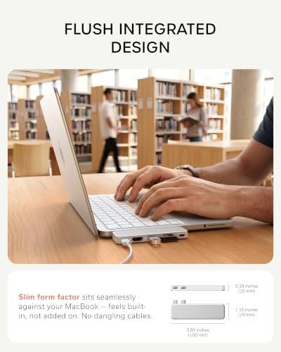 Satechi 6-in-2 USB-C Snap Hub, 4K/60Hz HDMI, for MacBook Neo, Silver - color: Silver