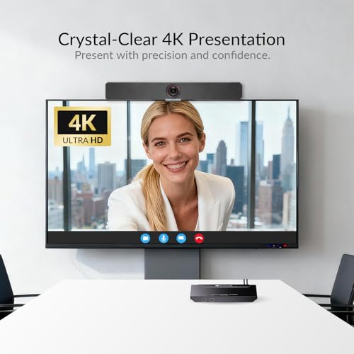 AV Access Conference Docking Station, 4K Presentation Switch System | Screen Mirroring, HDMI & USB C 4K Input, Hybrid Conference System, 3 USB 3.0 Ports for Webcam and Speakerphone