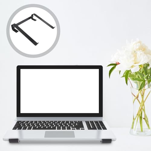 Lurrose Aluminum Laptop Stand Cooling Riser Holder for Desk with Ventilated Platform, Multipurpose Laptop Accessories for Home and Office Use, Black