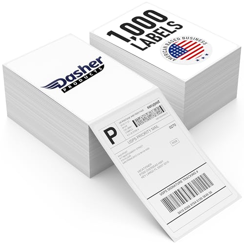Thermal Shipping Labels 4x6, 1000 Labels/2 Stacks (500 per Stack) Commercial Grade with Permanent Adhesive, Fanfold Direct Thermal Printer Label Compatible with Zebra, Rollo, iDRPT, Polono, MUNBYN - style: Fanfold - 2 Stacks