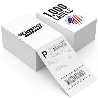 Thermal Shipping Labels 4x6, 1000 Labels/2 Stacks (500 per Stack) Commercial Grade with Permanent Adhesive, Fanfold Direct Thermal Printer Label Compatible with Zebra, Rollo, iDRPT, Polono, MUNBYN - style: Fanfold - 2 Stacks