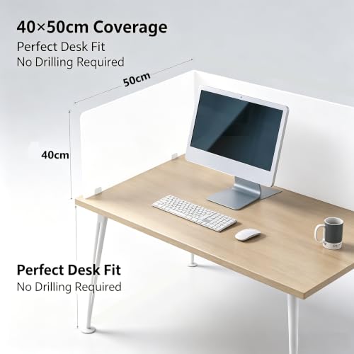 Solid White PVC Desk Divider Freestanding Office Workstation Privacy Partition Screen (B) - color: B
