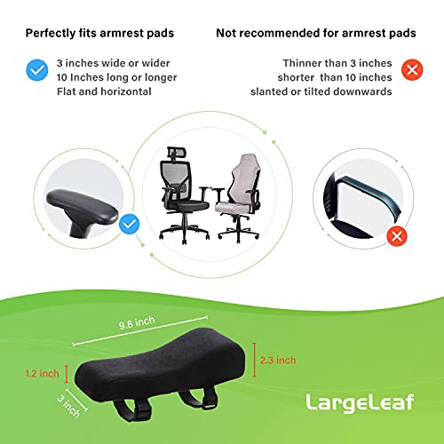 LargeLeaf Chair Ergonomic Armrest Pads Elbow Pillow Pressure Relief Office Chair Gaming Chair armrest with Memory Foam armrest Pads 2-Piece Set of Chair (Black_Velvet) - color: Black_velvet