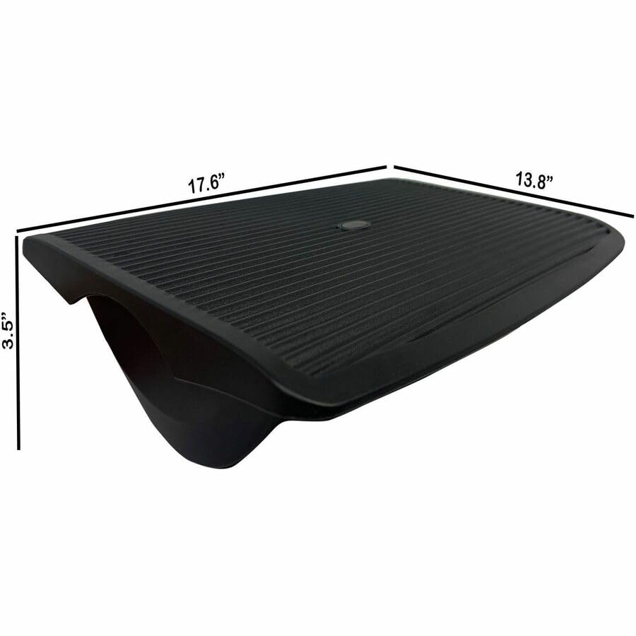 Lorell Ergonomic Rocking Footrest, 17.6" x 13.8" x 3.5", Plastic, Black