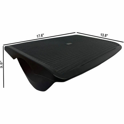 Lorell Ergonomic Rocking Footrest, 17.6" x 13.8" x 3.5", Plastic, Black