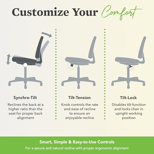 HON Volt Ergonomic Office Chair, Armless, Office Desk Computer Chair, Black - color: Softhread Leather Back