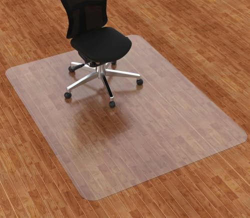 Amyracel Office Chair Mat for Hardwood Floor Desk Floor Mat for Hardwood Floors, Clear Desk Chair Mat for Hard Floor Easy Glide Floor Protector Mat (for Hard Floor, 46" x 72" Rectangular) - color: Fully Clear, size: 46" x 72" Rectangular