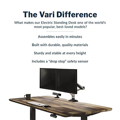 Vari Classic Electric Standing Desk – 72x30 – Reclaimed Wood/Slate - color: Reclaimed Wood / Slate Legs, size: 72 in x 30 in