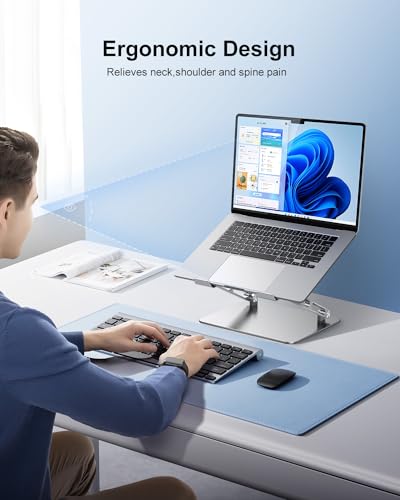 JOIOT Ergonomic Laptop Stand,Adjustable Riser for 10-17.3” Computer - color: Silver