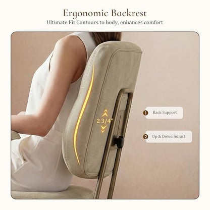 EUREKA ERGONOMIC Becky Suede Mid-Century Office Chair, Off-White - color: Off-white, size: Mid-Back